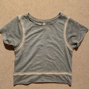 Lou & Grey Short Sleeve Blanket Stitch Tee
